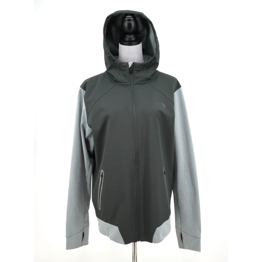 The North Face Jacket Mens Medium Gray Full Zip Hood Pockets Mountain Athletics